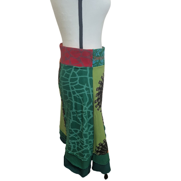 Desigual Boho Art Print Skirt XS Colorful Cotton A-Line Statement Cottagecore - Picture 3 of 14